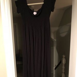 Black maxi maternity dress